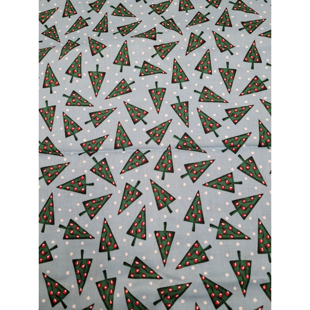 Christmas Tree Fabric Oakhurst Textiles Whimsy Quilt Craft Sewing Remnant 56x42